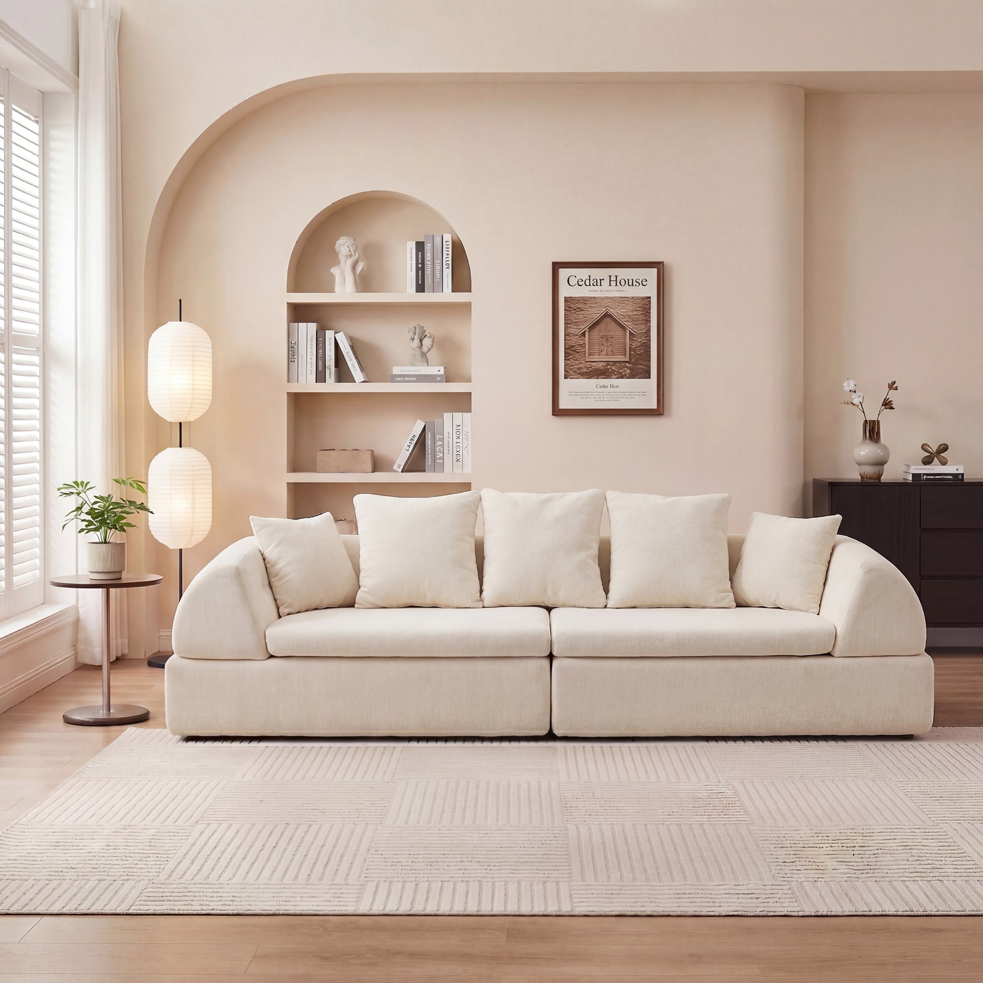 Sectional Sofa Cloud Modular with Deep Fluffy Seats No Assembly Required