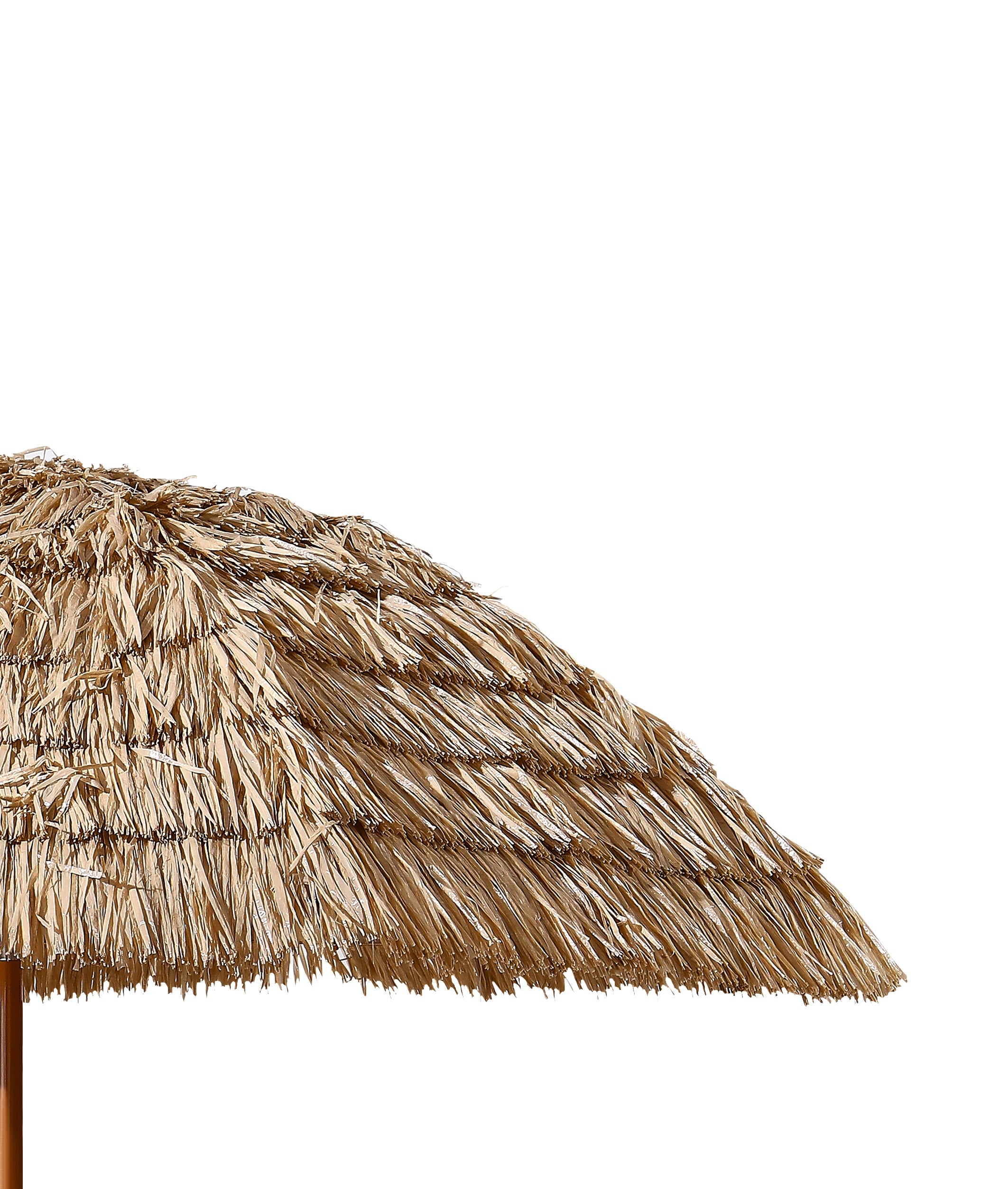 Patio Umbrella Tiki Thatch Style Raffia Brown 8 Ft Tilt Push Button