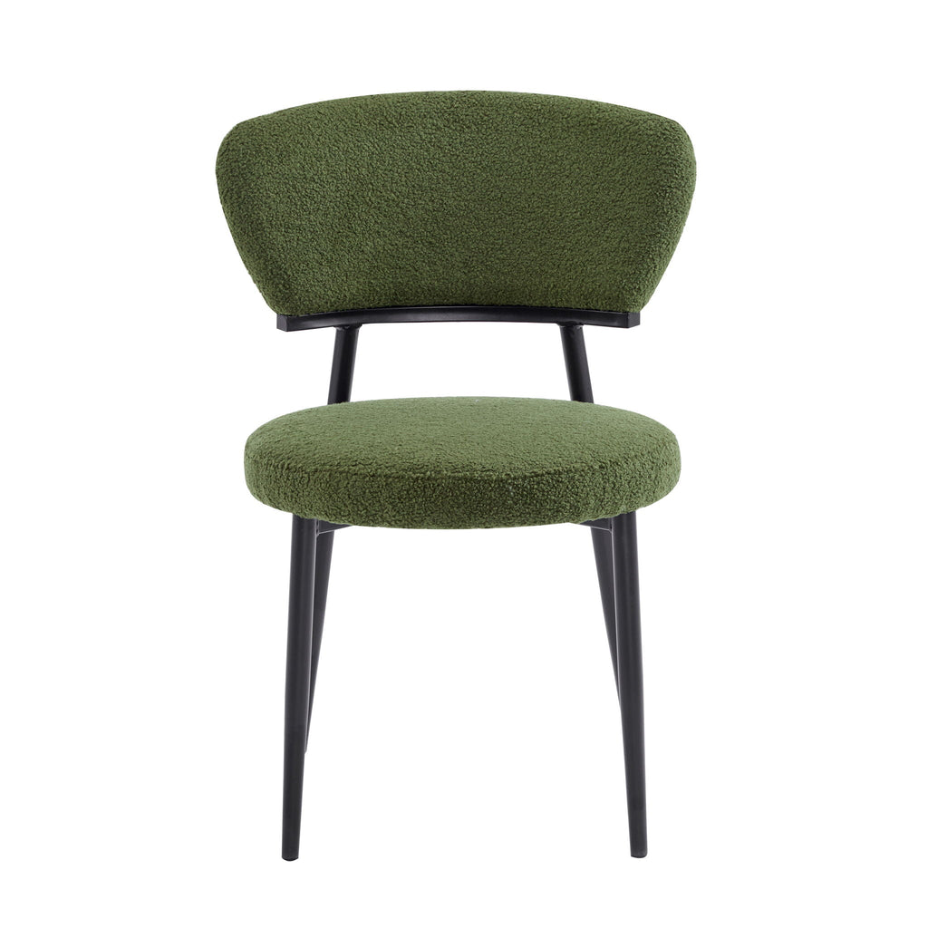 Upholstered Dining Chair Set of 2 - Green Fabric