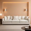 111.4 Inch 3 Seater Cloud Sofa Modular Sectional Couch Beige With Breathable Chenille Fabric