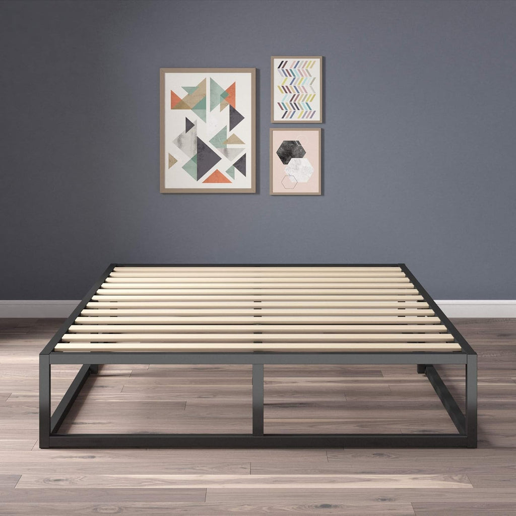 Full Size Platform Bed Frame No Box Spring Slats Included