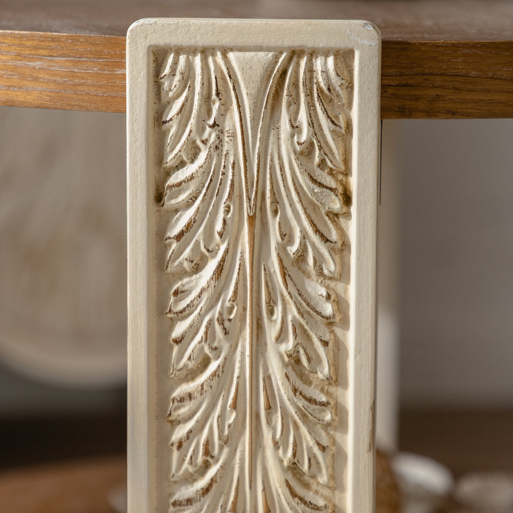 Carved Wood Coffee Table, Retro Double-Layer Storage, Palace Style, Small Spaces