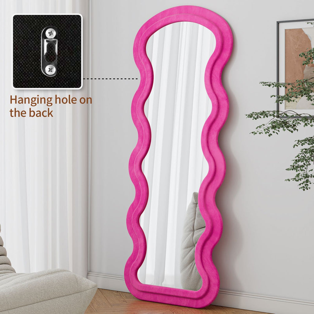 Floor Standing Full Length Mirror Wave Rose Bedroom Living Room Large