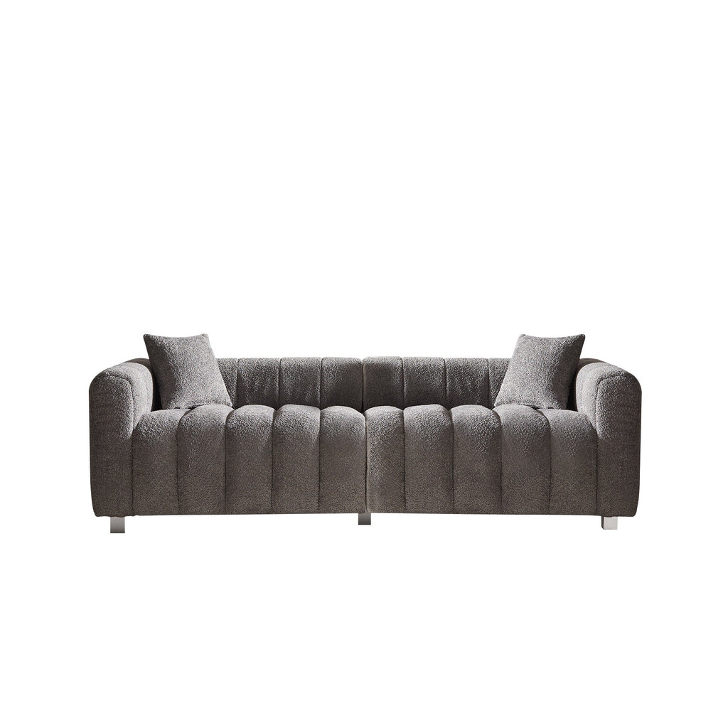 Sofa Modern Bubble Velvet Upholstered with Metal Base Legs 3 Seater
