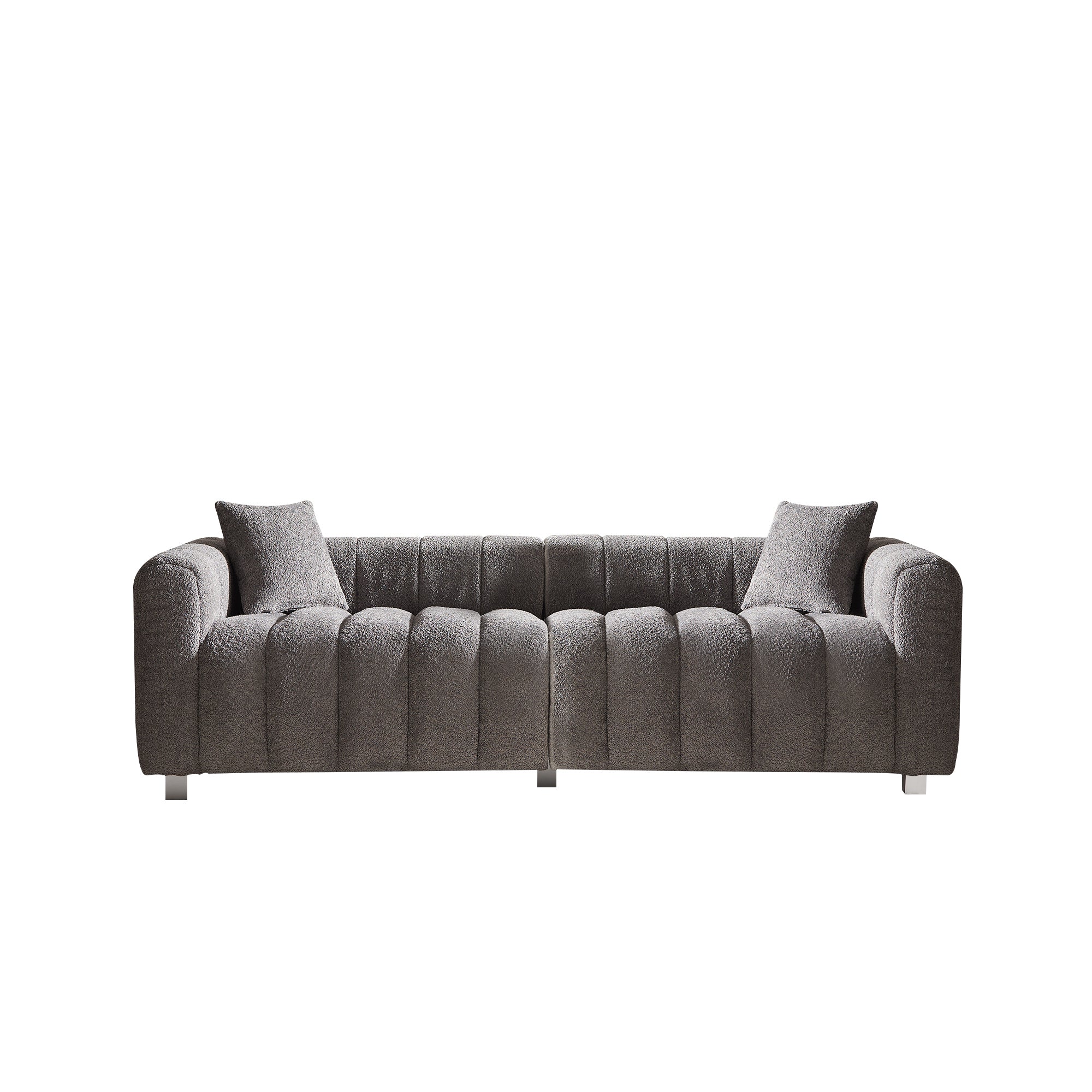 Sofa Modern Bubble Velvet Upholstered with Metal Base Legs 3 Seater