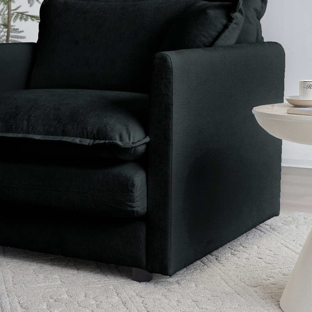 Mid-Century Modern Couch 3-Seater Sofa with Pillows