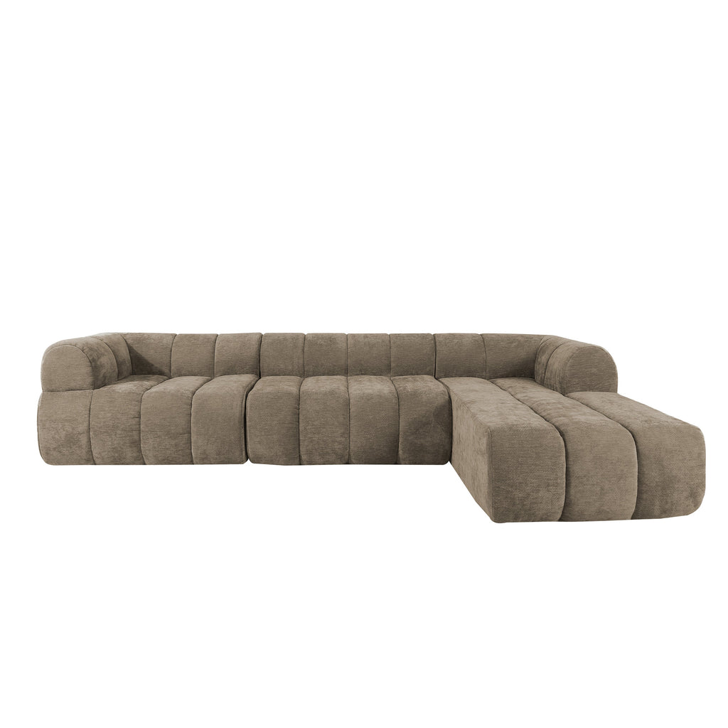 Sectional Sofa L-Shaped High-Density Foam 122-inch Right-Hand Facing