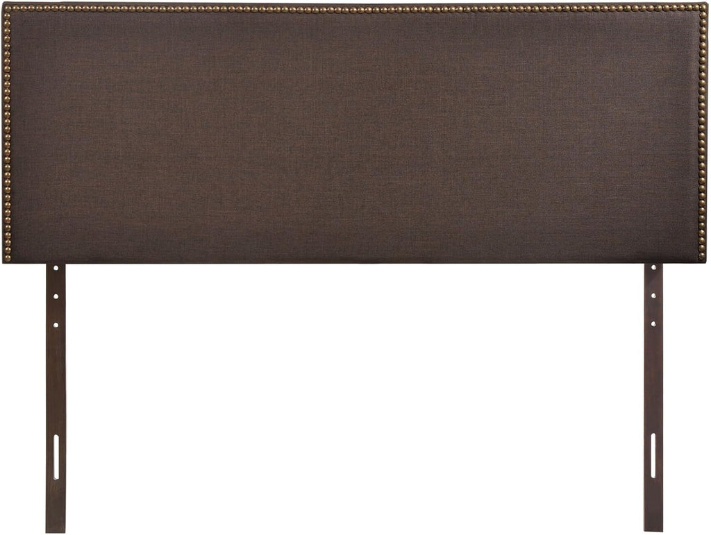 Elegant Upholstered Queen Headboard with Nailhead Trim