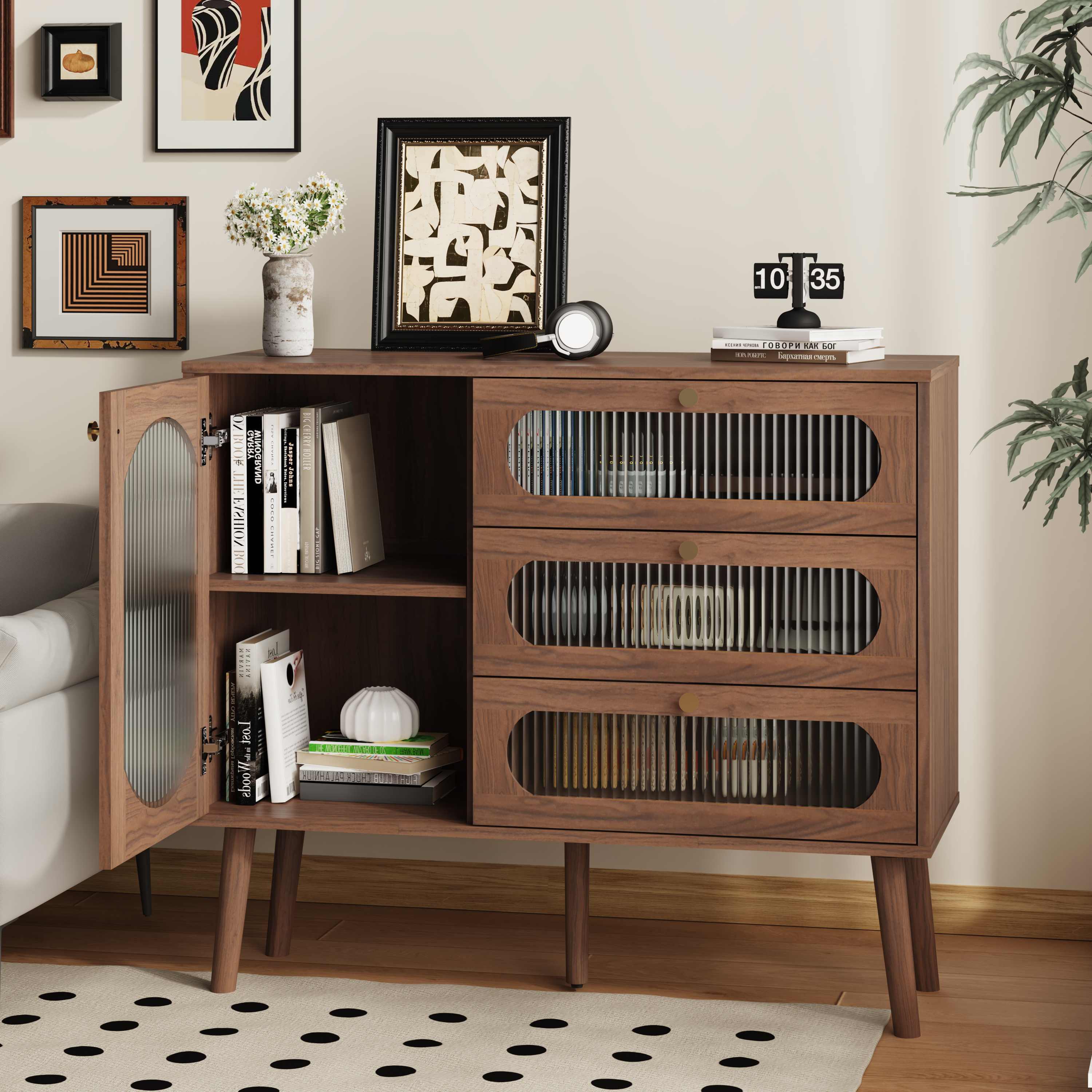 Chest of Drawers 3-Drawer Natural Particle Board 4 Legs 39.37x31.69 In