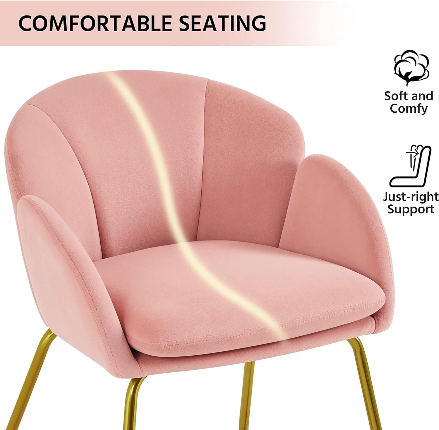 Pink Velvet Flower Armchair With Gold Legs Living Room