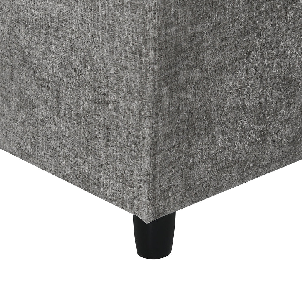 Sofa Modular U-Shape Chenille Gray 6 Seat Convertible Ottoman 130 In