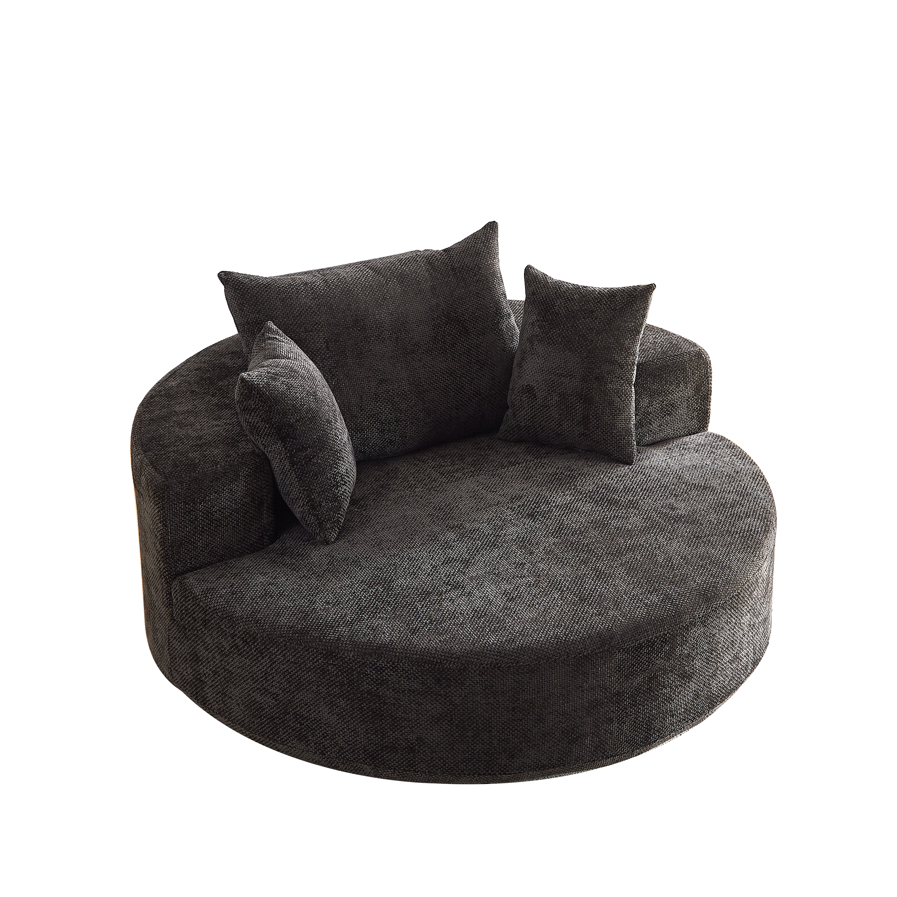 55''L Chenille Foam Single Swivel Chair