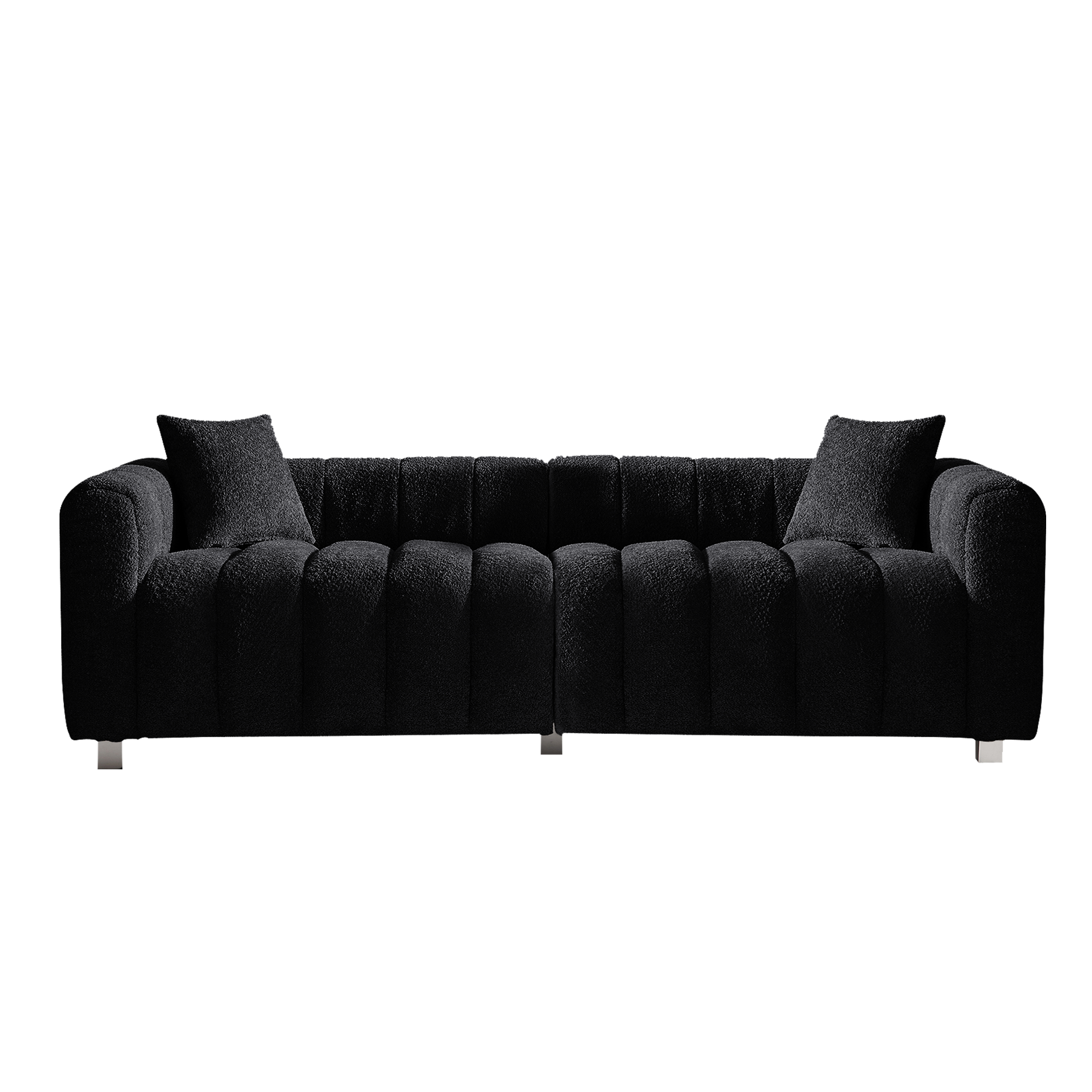 Sofa Bubble Velvet Modern 83 Inch with 2 Pillows