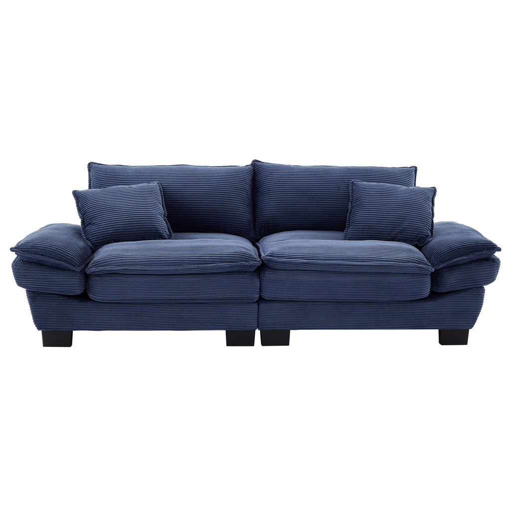 Corduroy Sofa  Couch Loveseat Sofa with Pillows