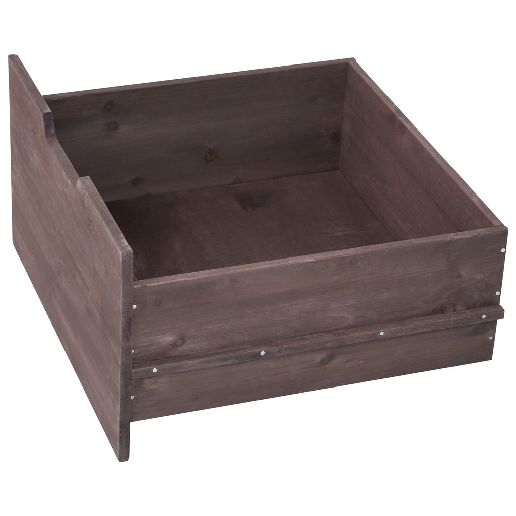 Outdoor Kitchen Island Grill Cart Fir Wood Stainless Steel Top 66.5x23x34 In