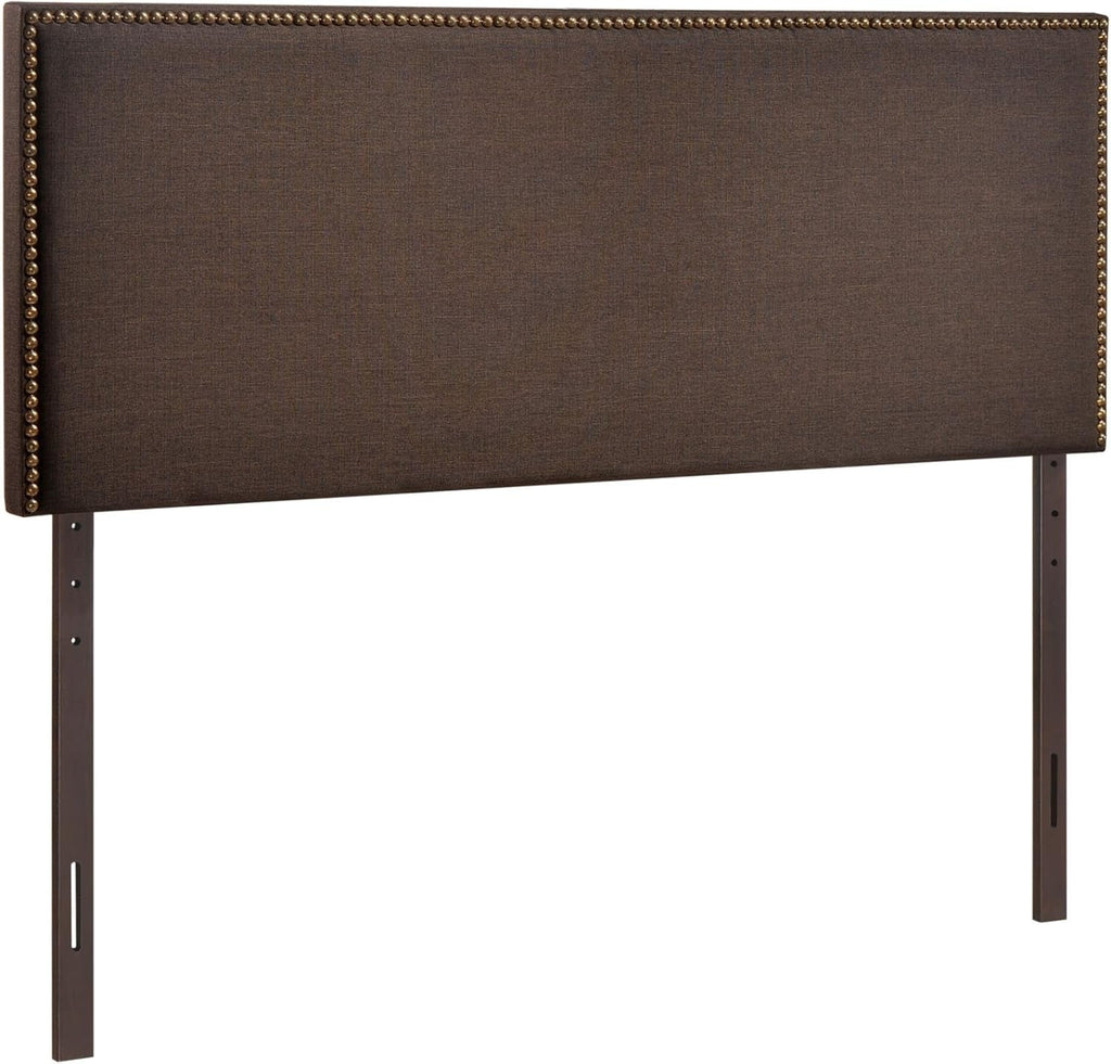 Elegant Upholstered Queen Headboard with Nailhead Trim