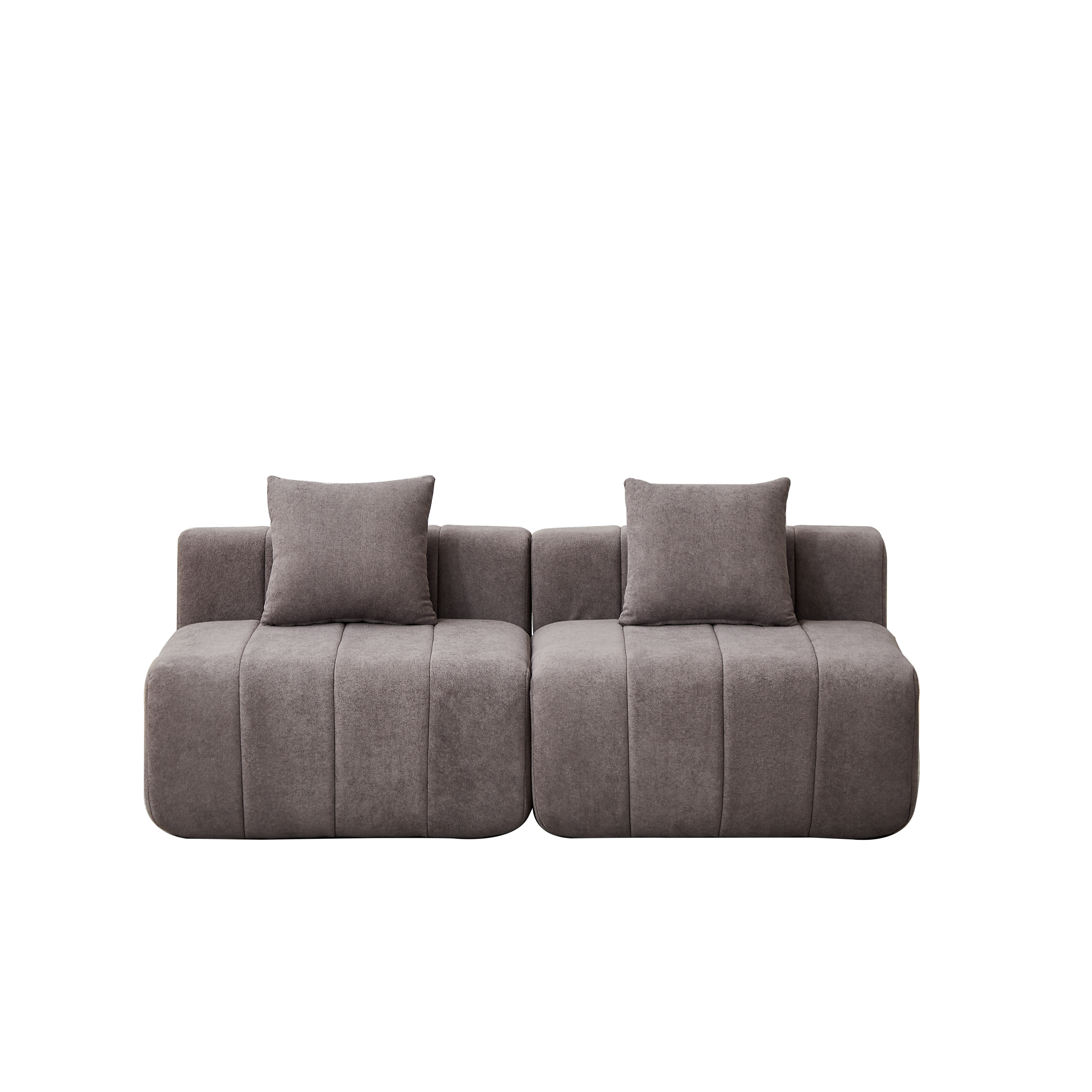 Sectional Sofa Modular Chenille with Symmetrical Design and Two Pillows