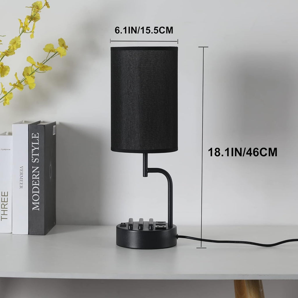Table Lamp With 3 USB Ports And AC Outlet For Office