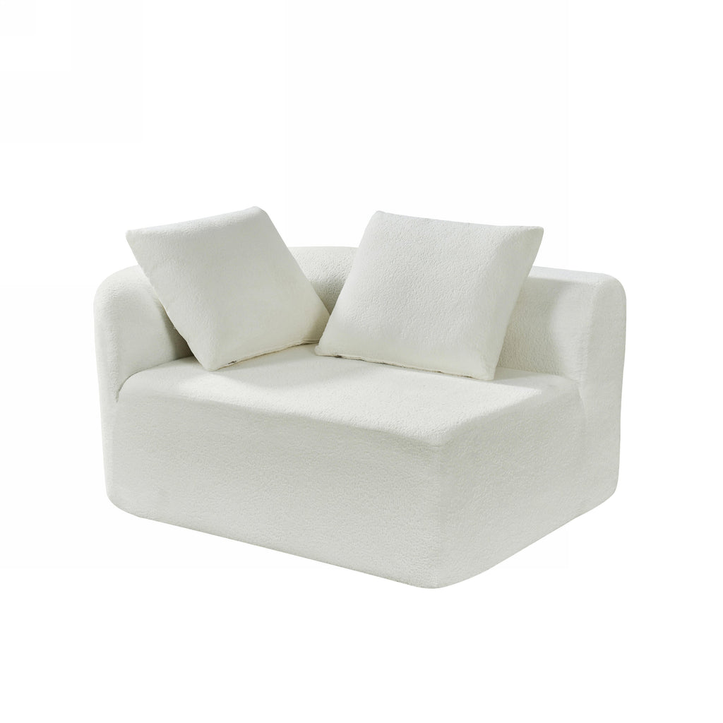 Sectional Sofa Modern Curved Pearl Upholstery 2-piece Right-Hand Chaise