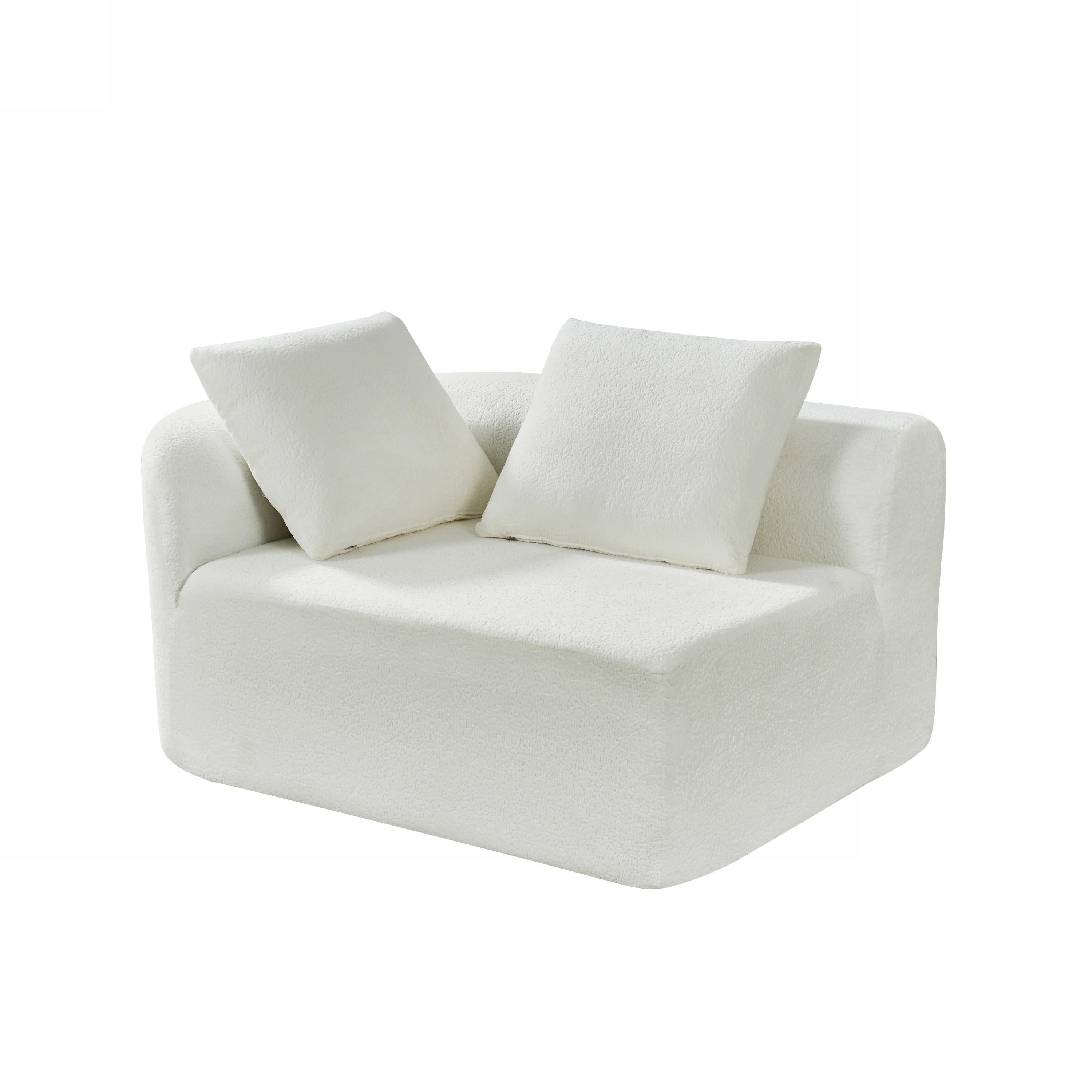 Sectional Sofa Modern Curved Pearl Upholstery 2-piece Right-Hand Chaise