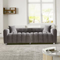 Sofa Modern Bubble Velvet Upholstered with Metal Base Legs 3 Seater