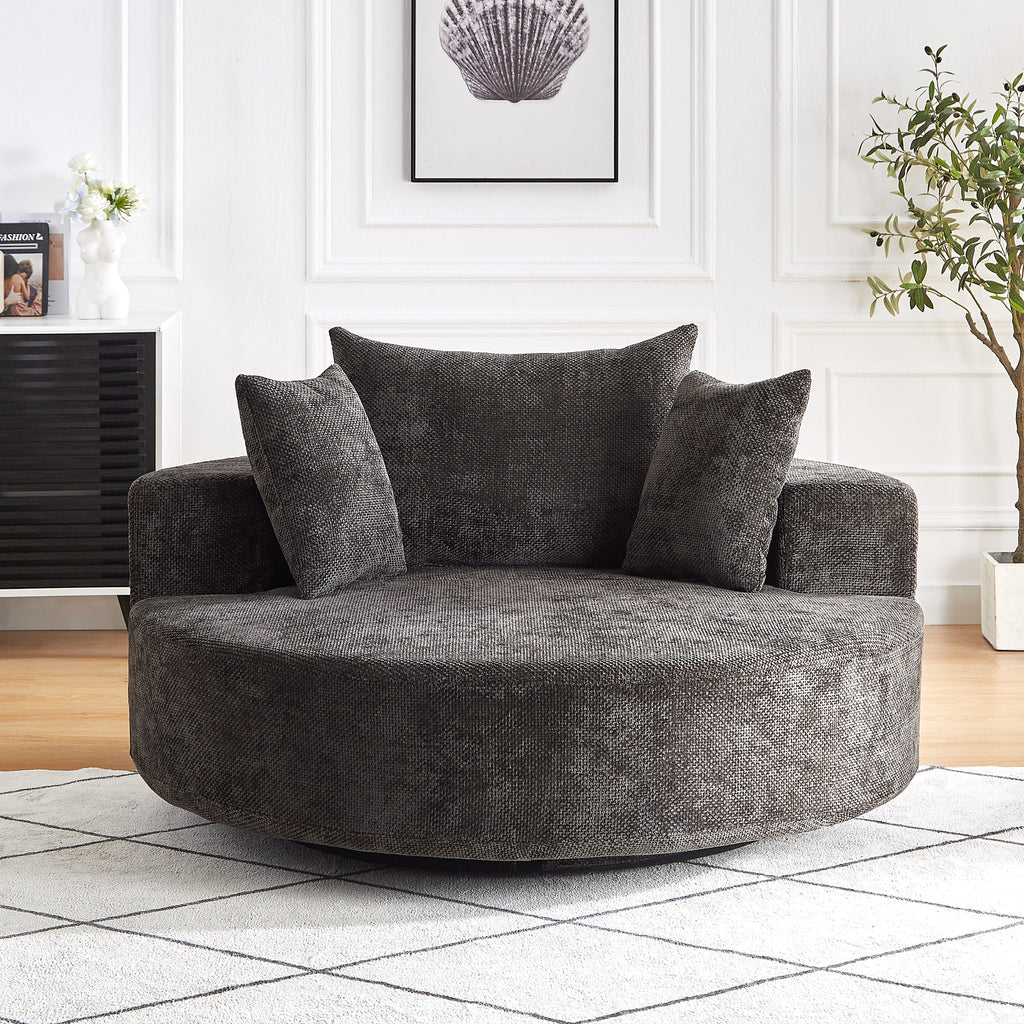 55''L Chenille Foam Single Swivel Chair