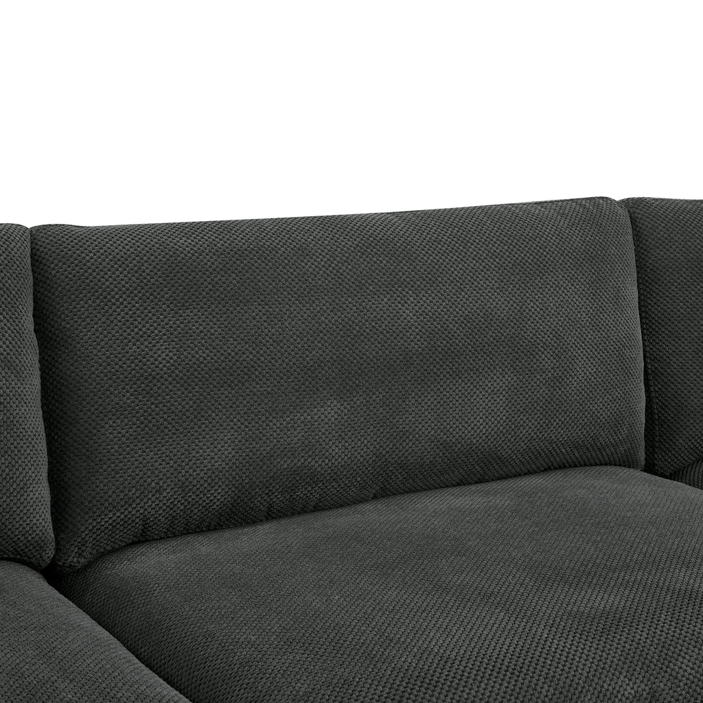 Sectional Sofa Modular Polyester Dark Gray 10 Seat 200 In