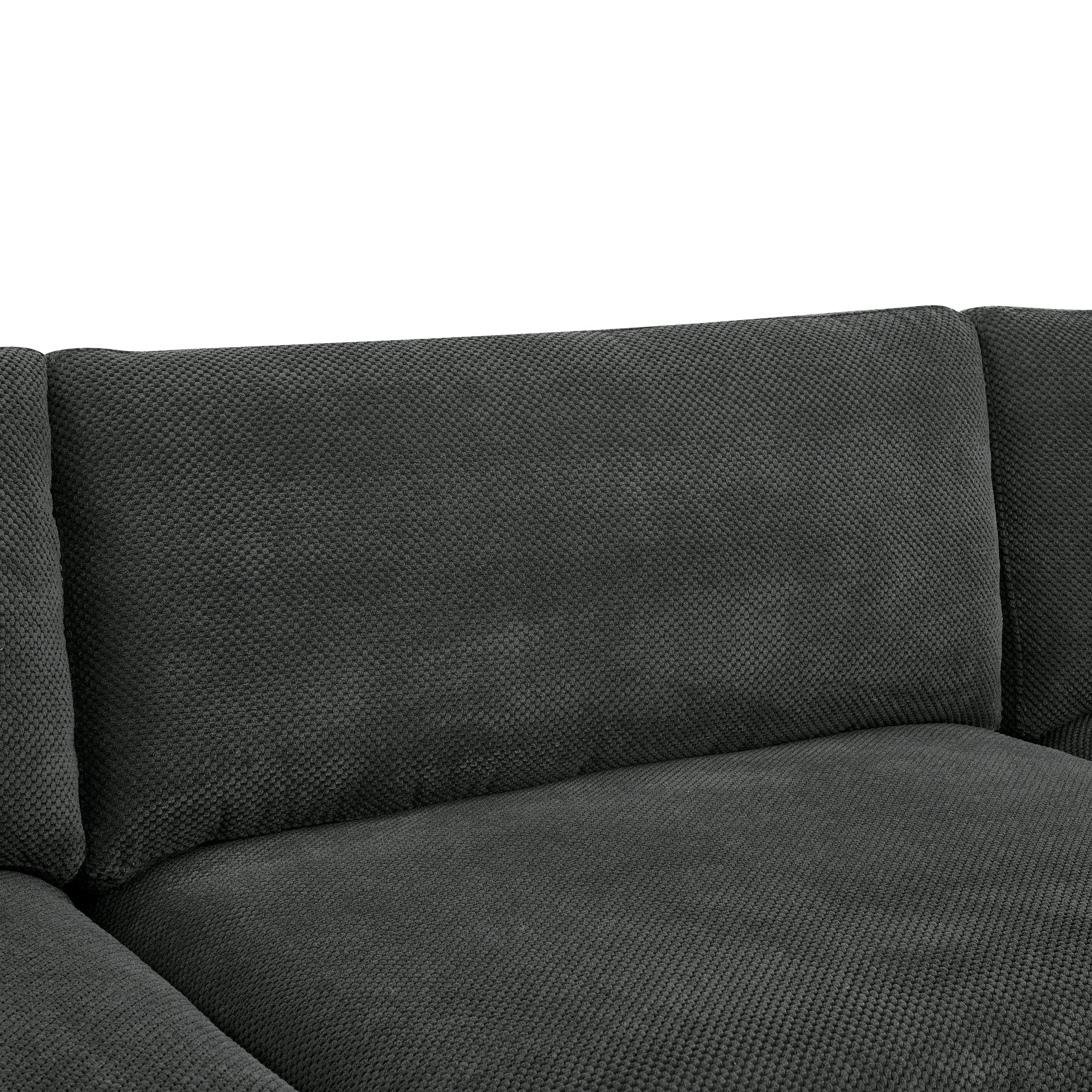 Sectional Sofa Modular Polyester Dark Gray 10 Seat 200 In