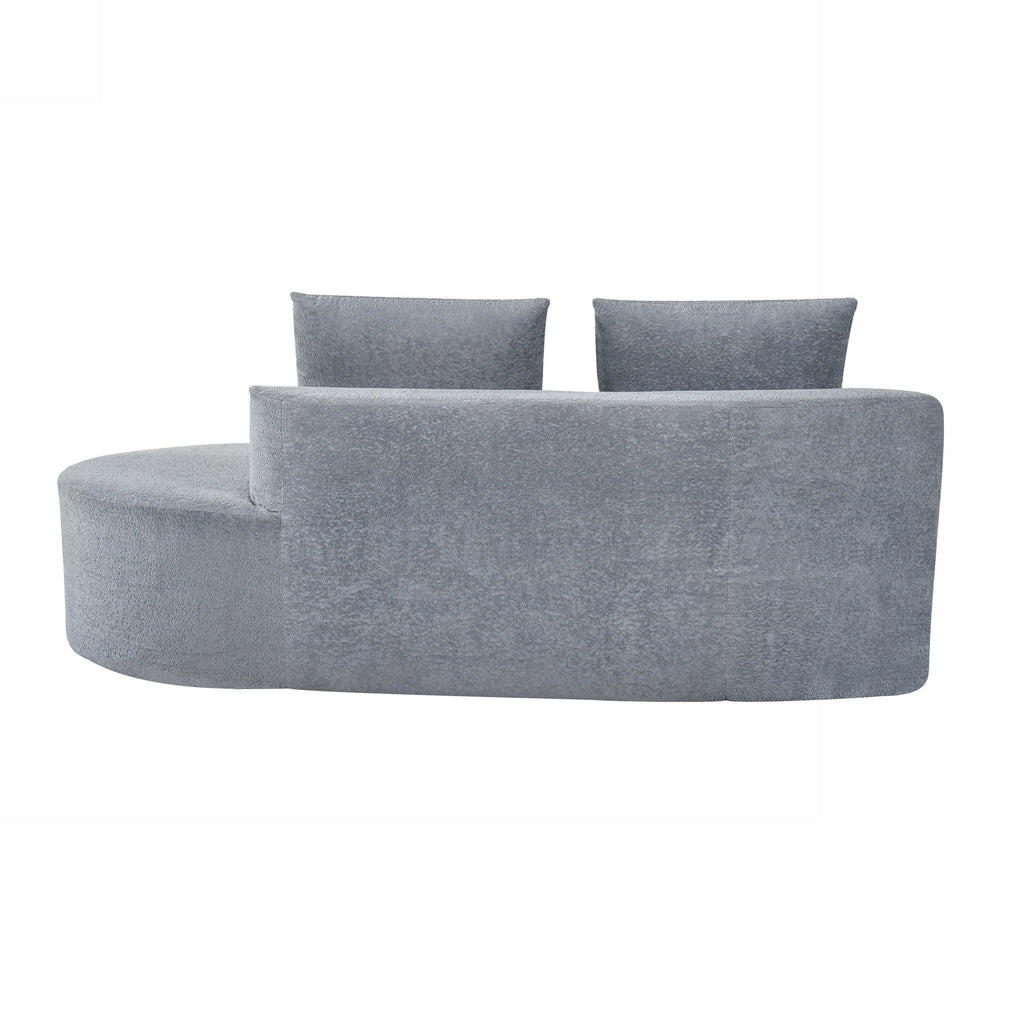 116' Modern Curved Sectional Sofa with High-Density Fully Compressed Sponge and Chaise Lounge, Pearl Upholstery, 2-Piece Set, Fully Assembled Right Hand Facing, Perfect for Living Room, Lounge