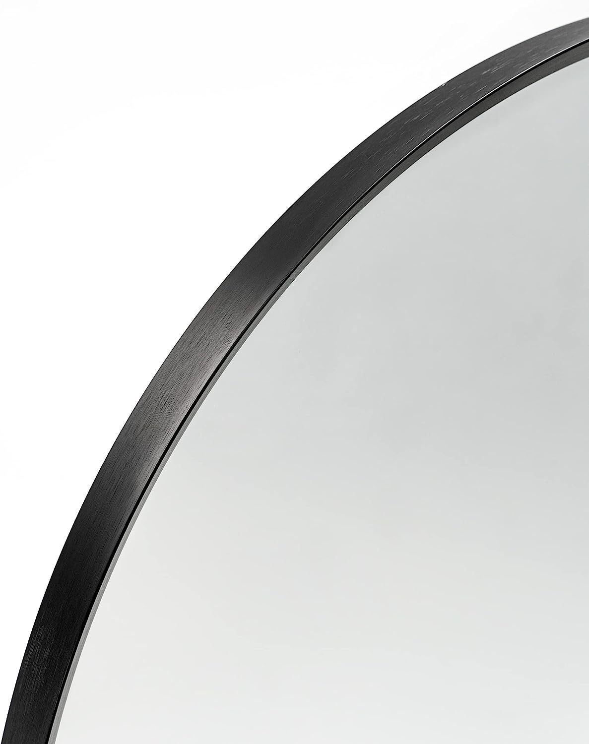 Bathroom Wall Mirror Arched Black Metal Frame 24x36 Inch Entryway