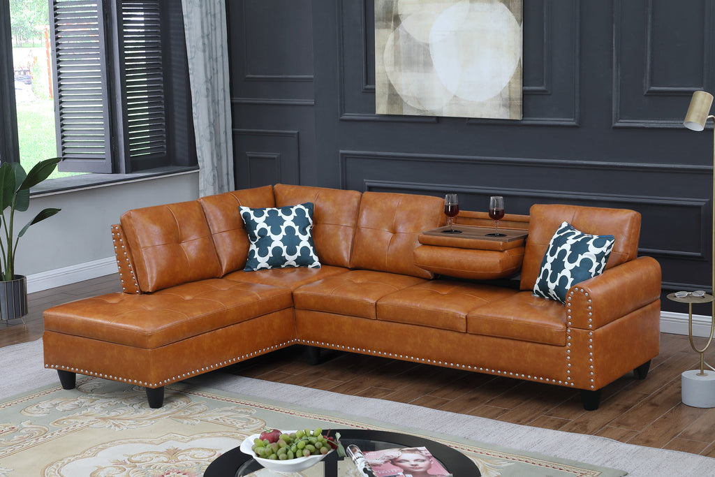 Sectional Sofa Irine Faux Leather 2-piece