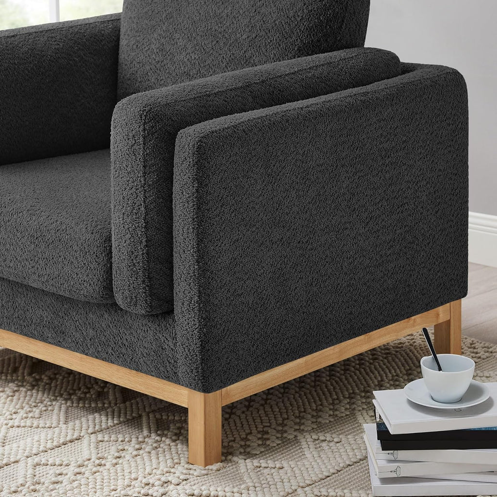 Oversized Accent Chair Dark Grey Upholstered Armchair