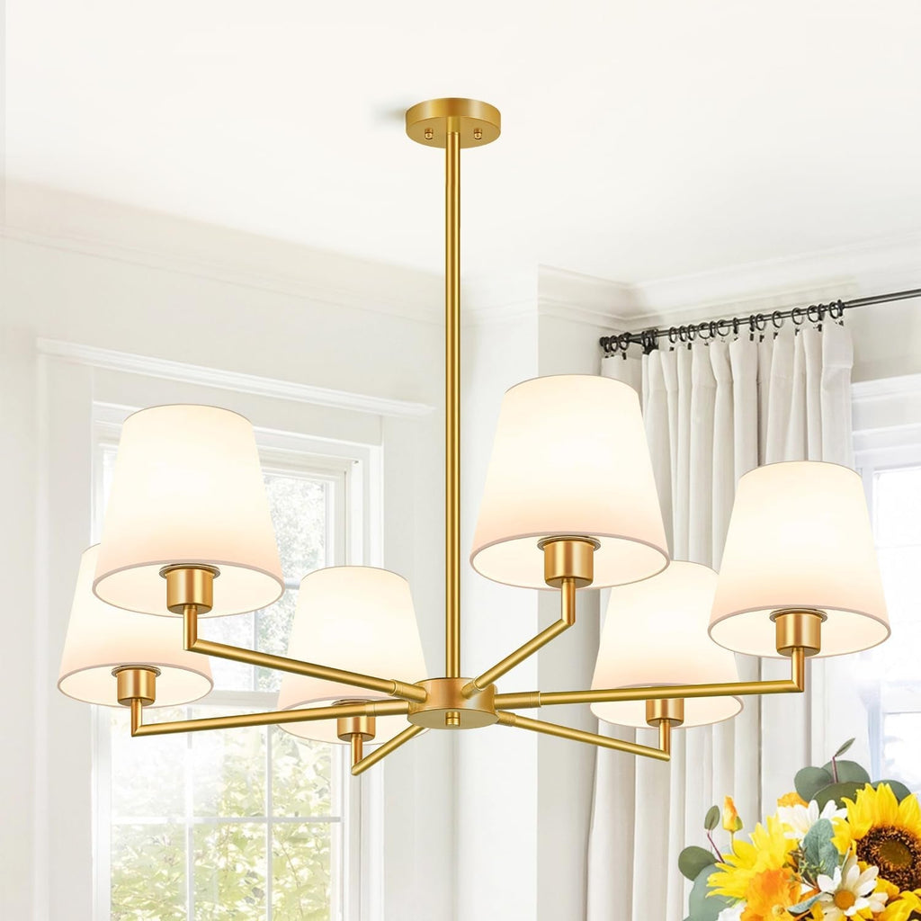 36 Inch Brushed Gold Chandelier Dining Room Light Fixture