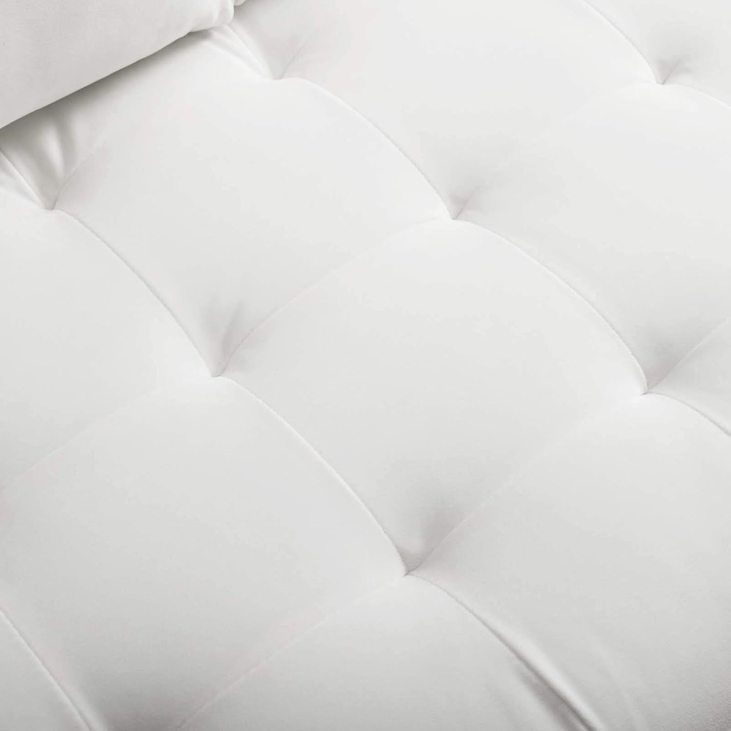 Valour Performance Velvet Sofa White Mid Century Modern