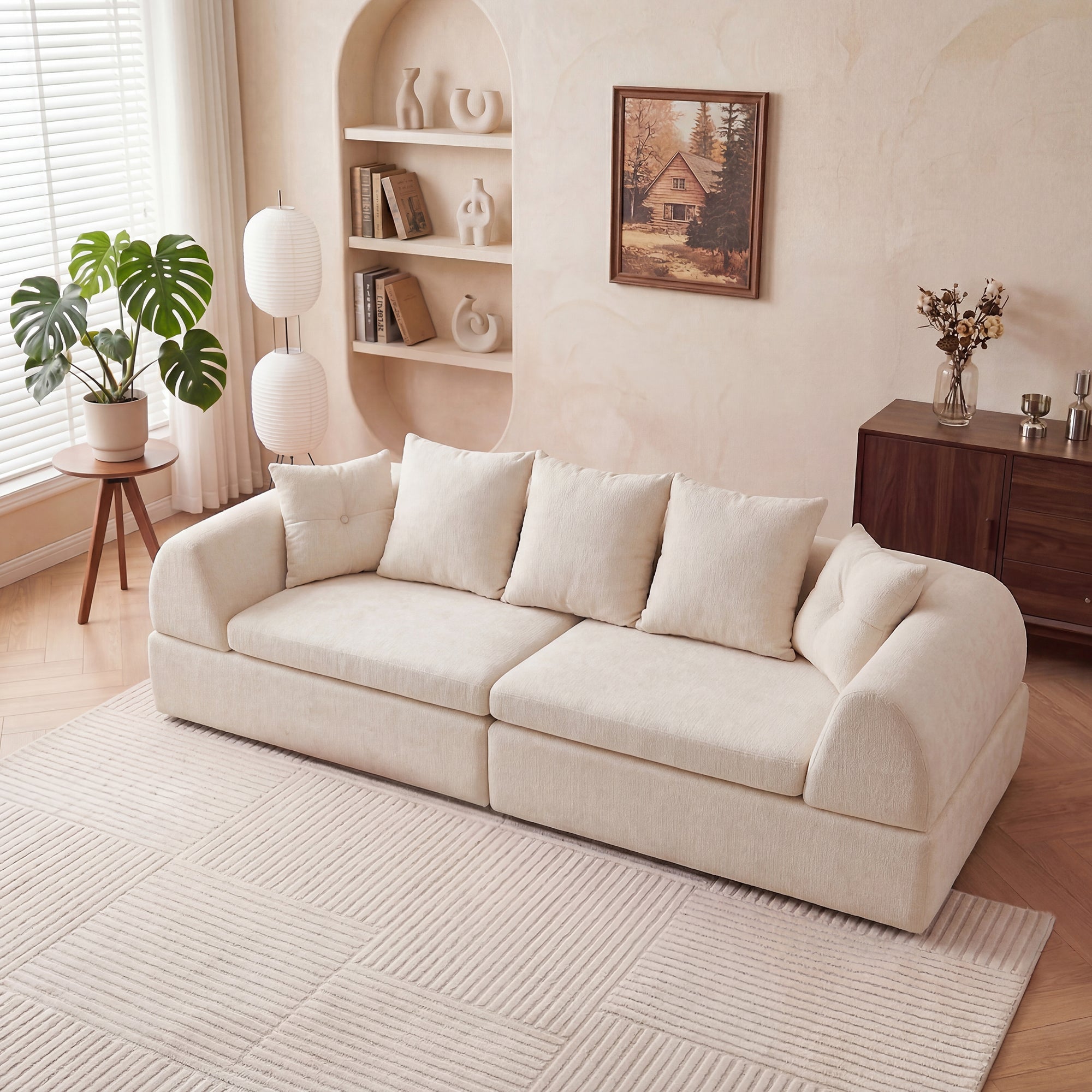 Sectional Sofa Cloud Modular with Deep Fluffy Seats No Assembly Required