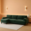 Forest Green 110 Inch U Shape Sectional Couch Double Chaise