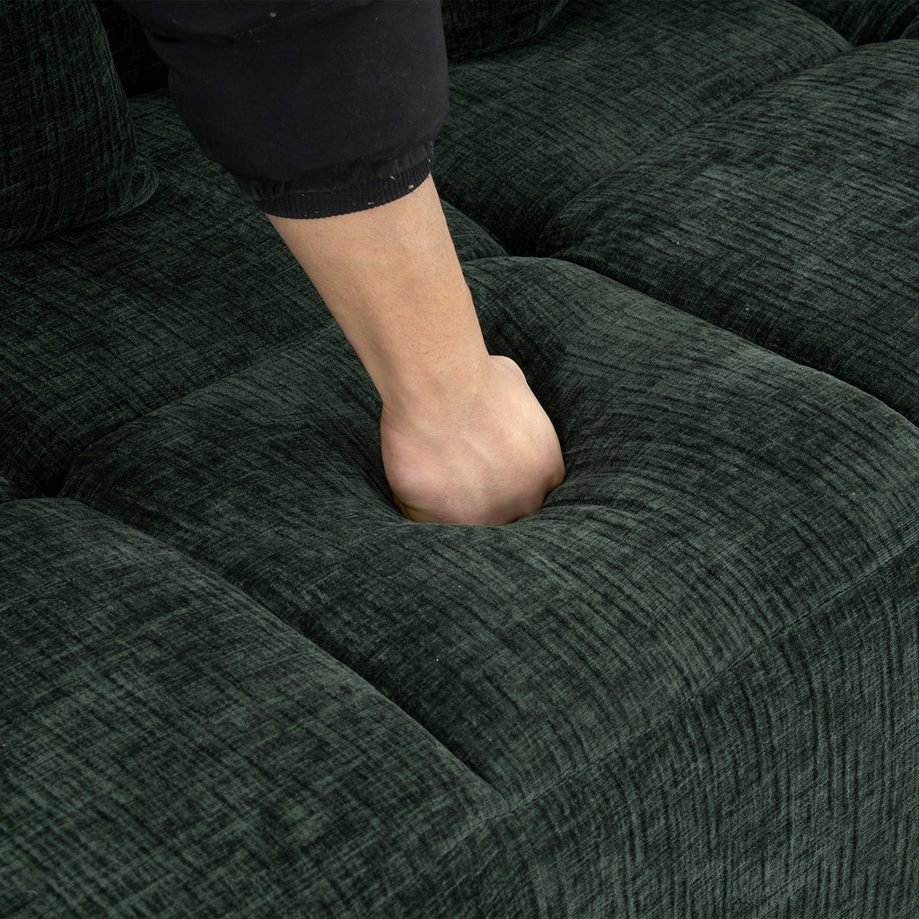 Modern Modular Sectional Sofa with Deep Seating, Green Chenille Fabric, 101.2'