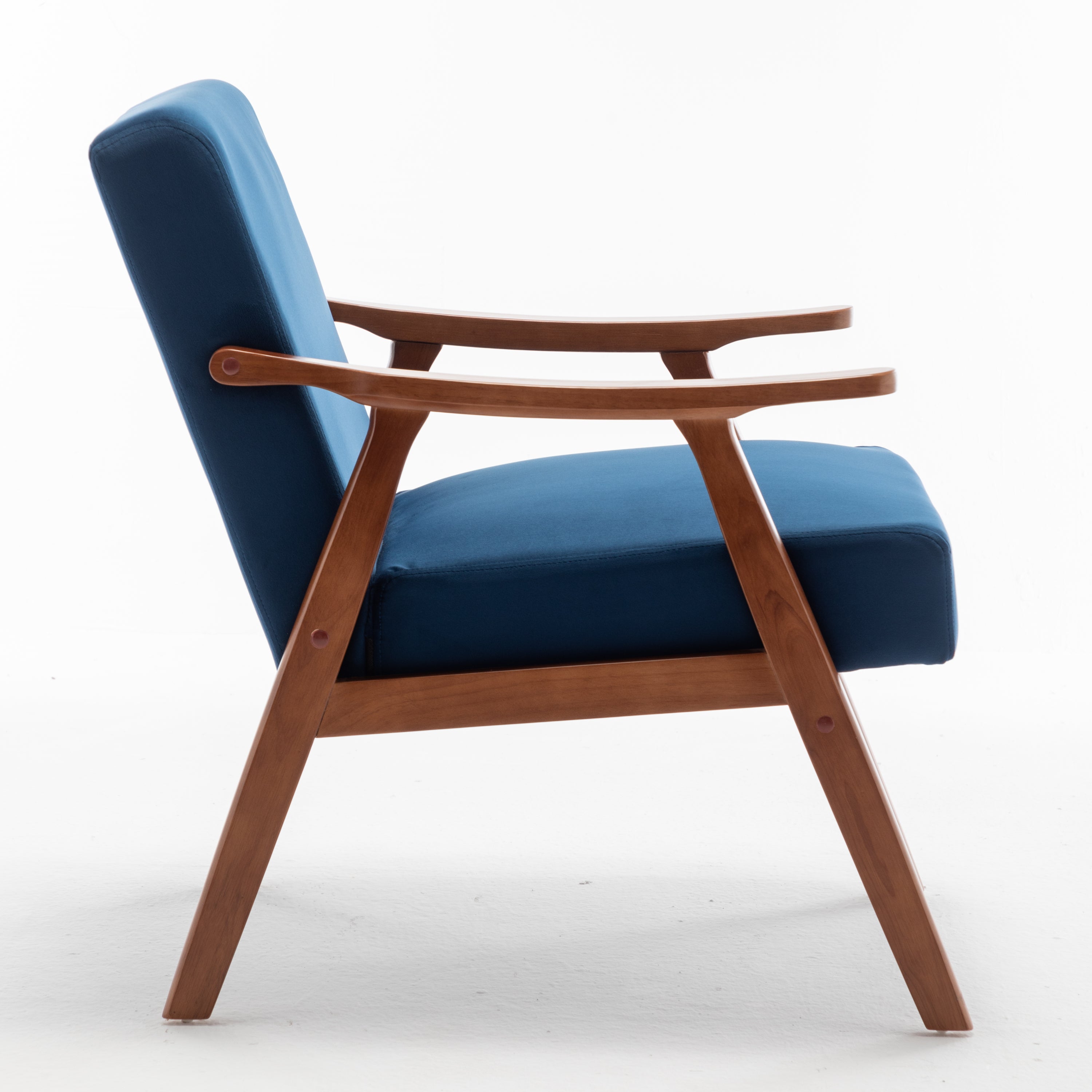 Mid-Century Modern Chair, Living Room Chair with Solid Wood Frame, Accent Chair Extra-Thick Backrest, Wingback Chair for Bedroom, Reading Room, Living Room, Lounge Chair Indoor