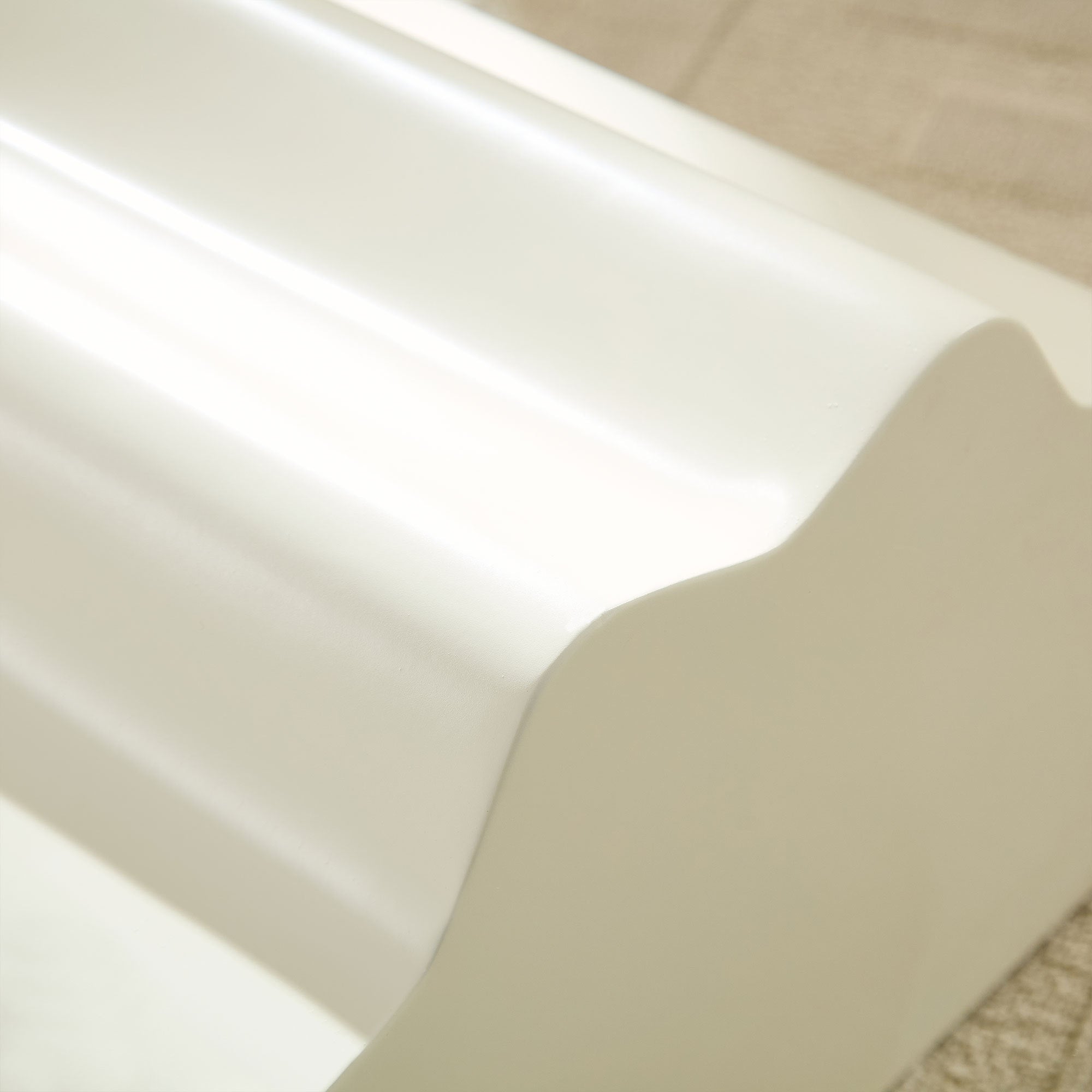 Set of 2 Wavy Edge Fiberglass Side Tables, Modern Design, No Assembly