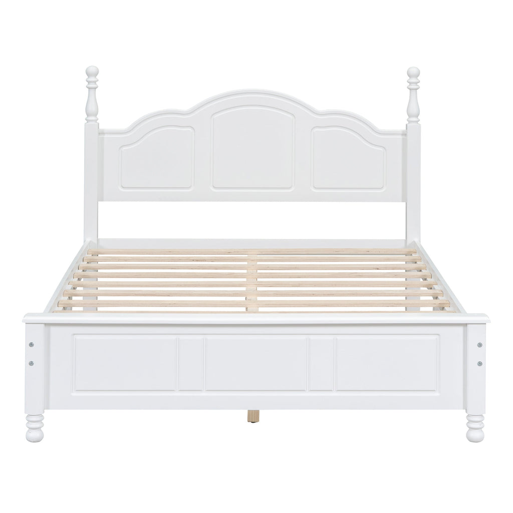 Full Size Wood Platform Bed Frame,Retro Style Platform