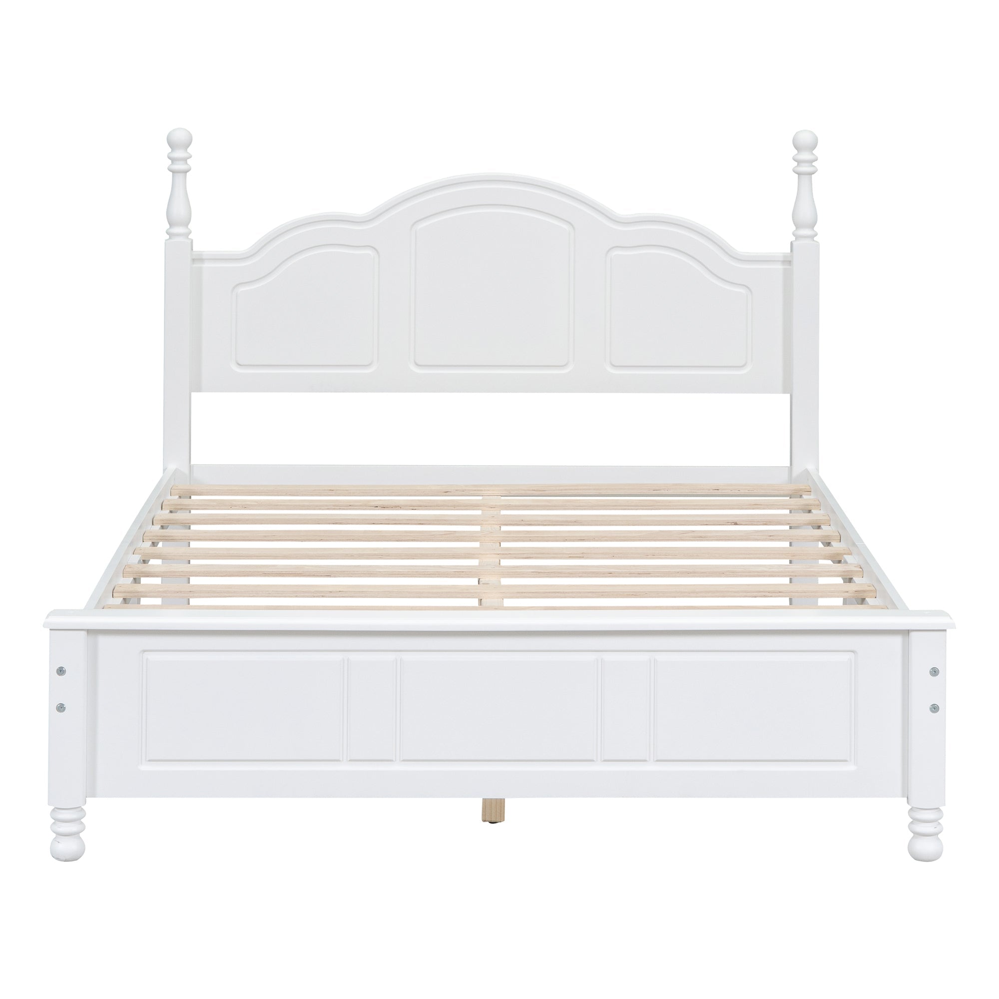 Full Size Wood Platform Bed Frame,Retro Style Platform