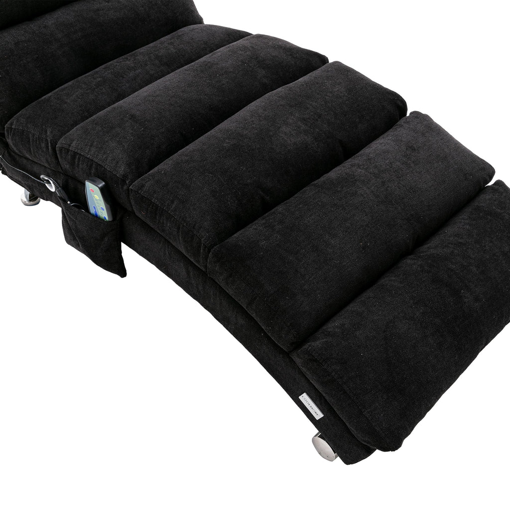 Luxury Upholstered Chaise Lounge, Vibration Relaxation, Fixed Back Recliner