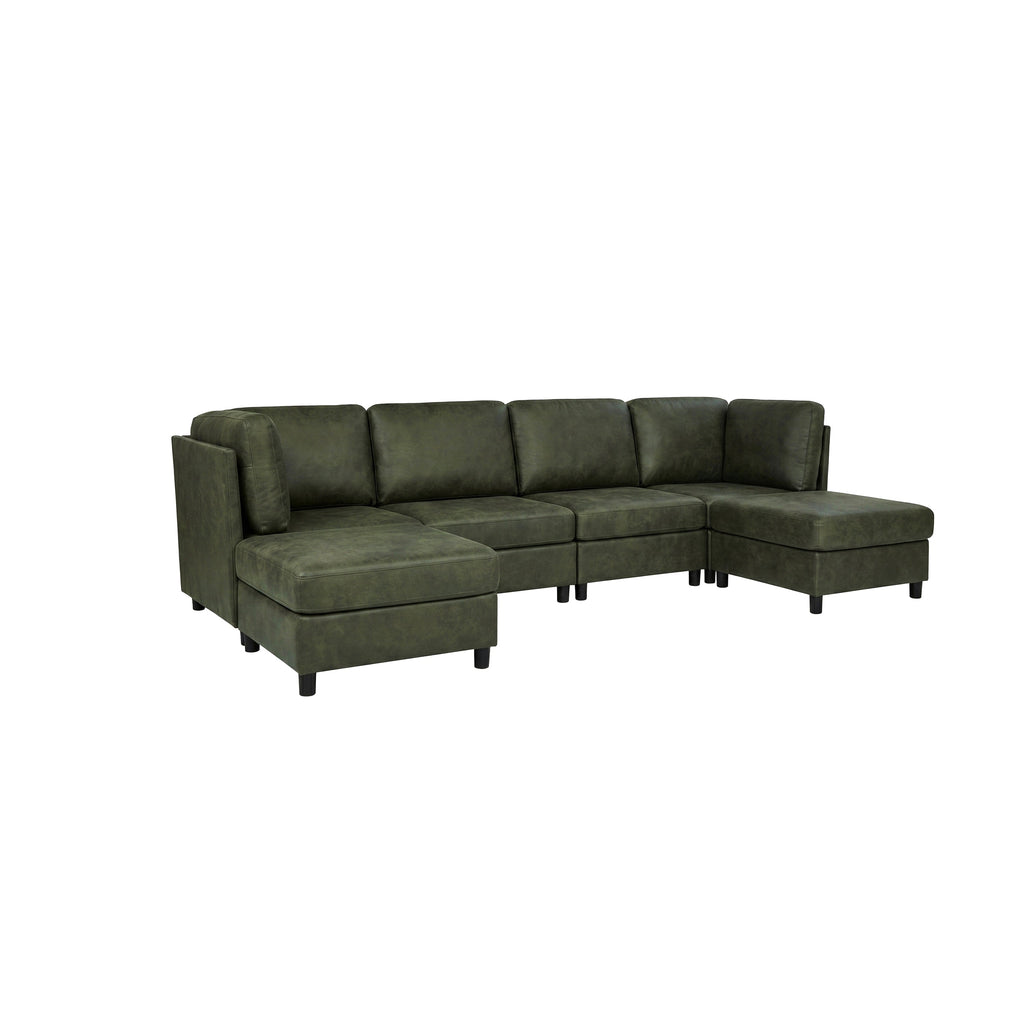 Sectional Sofa Modern Modular Faux Leather