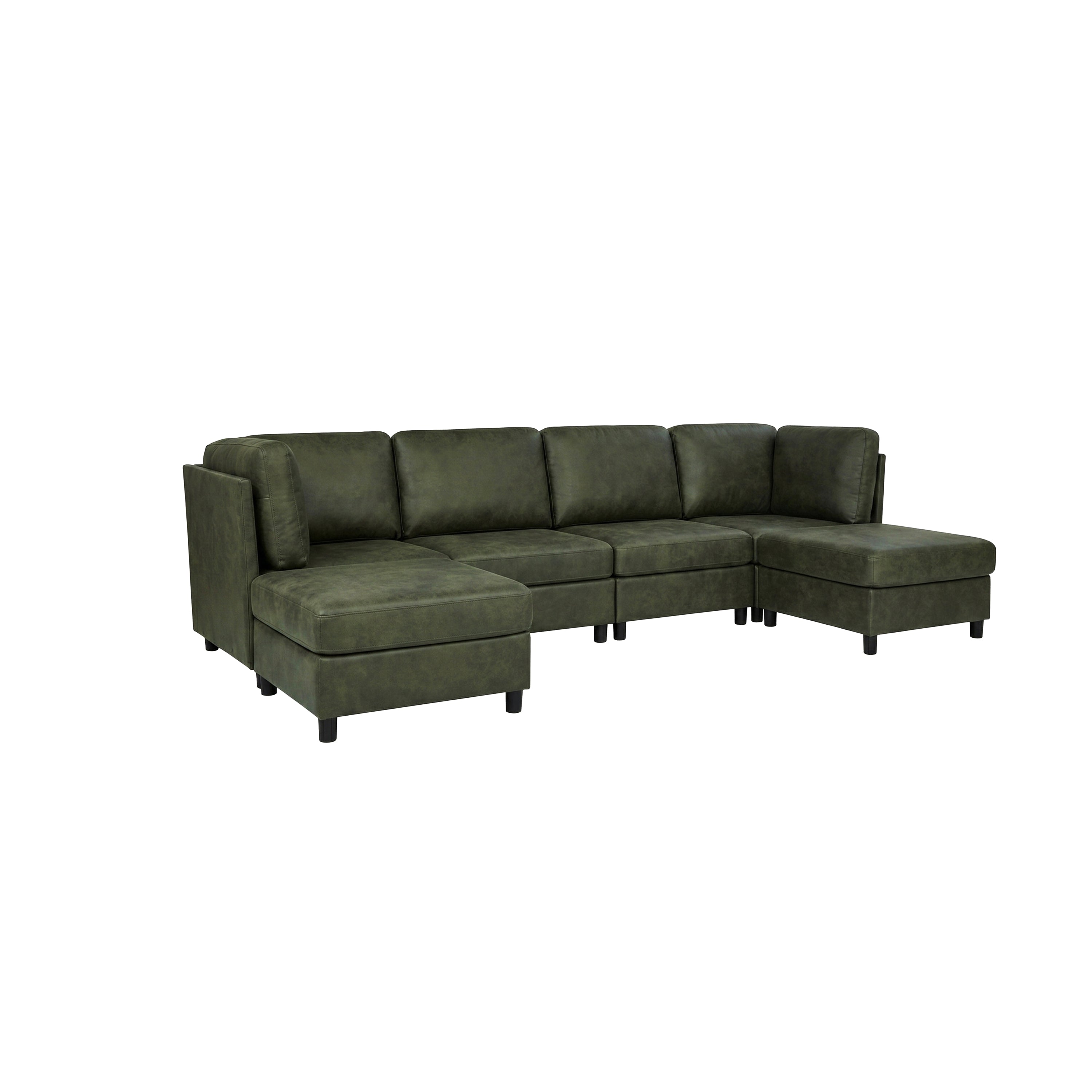 Sectional Sofa Modern Modular Faux Leather