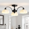 Milk Glass Sputnik Chandelier Adjustable Height Dimmable