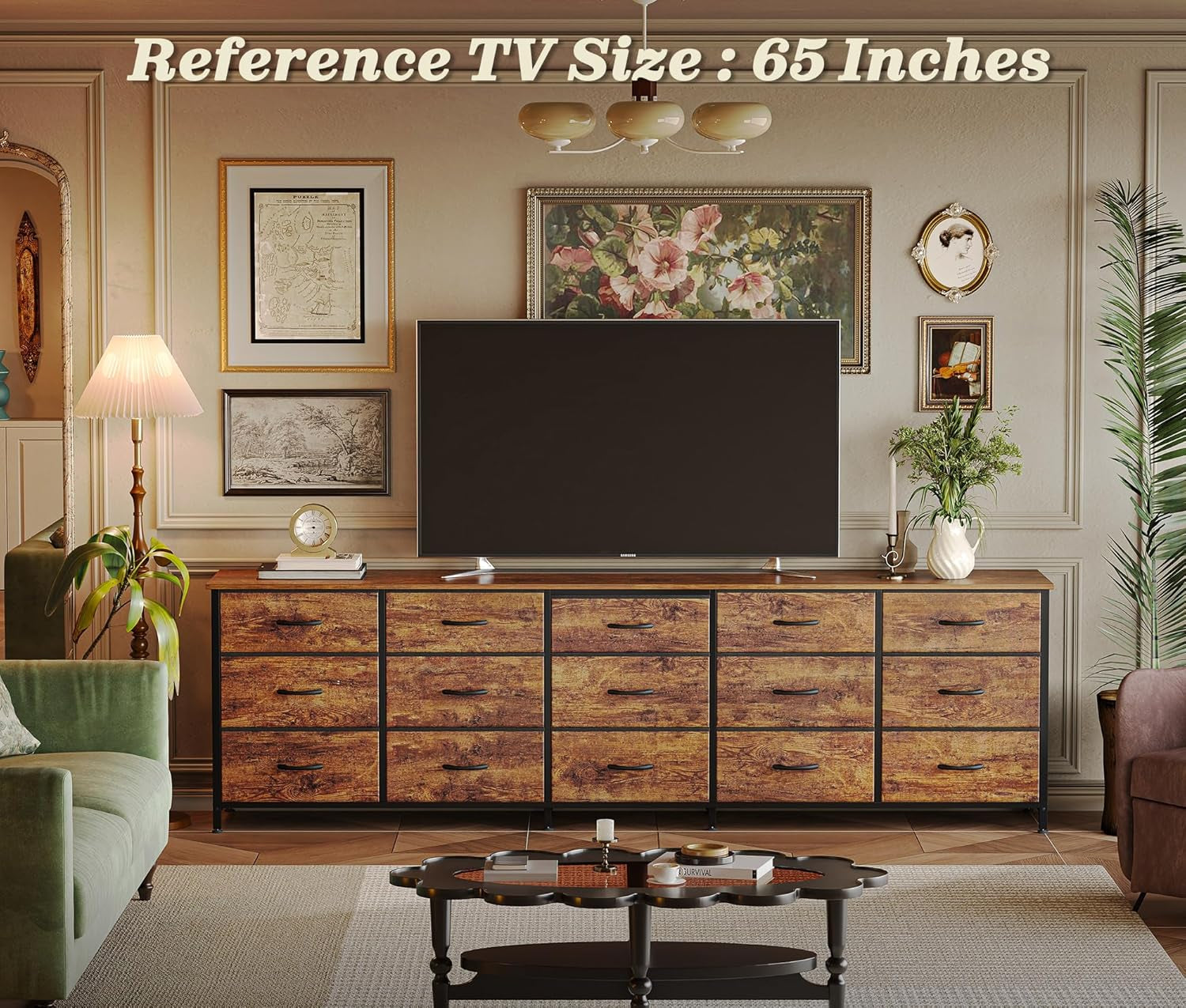 Ultralong 78Inch Dresser With Fifteen Storage Drawers