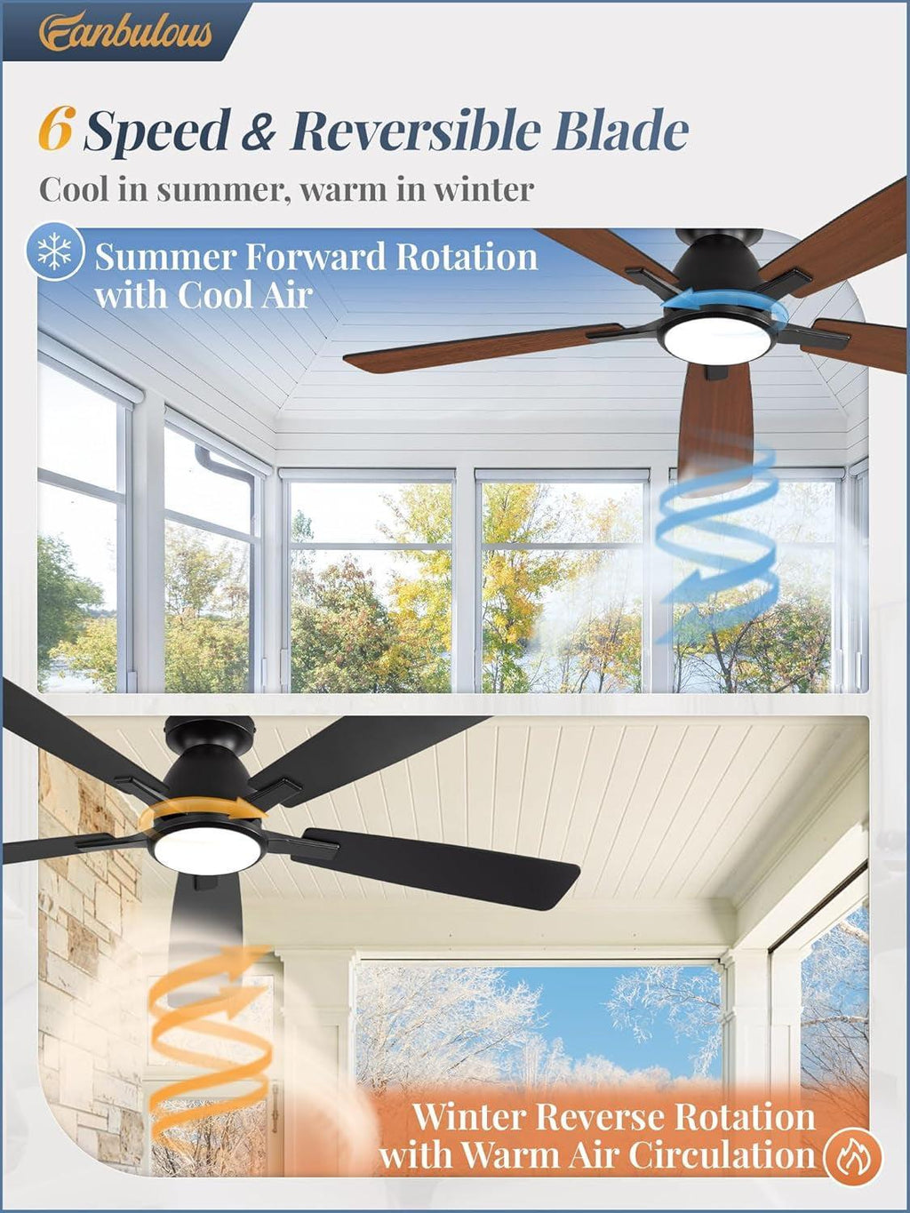 52 Inch Ceiling Fan With Lights Remote App Control