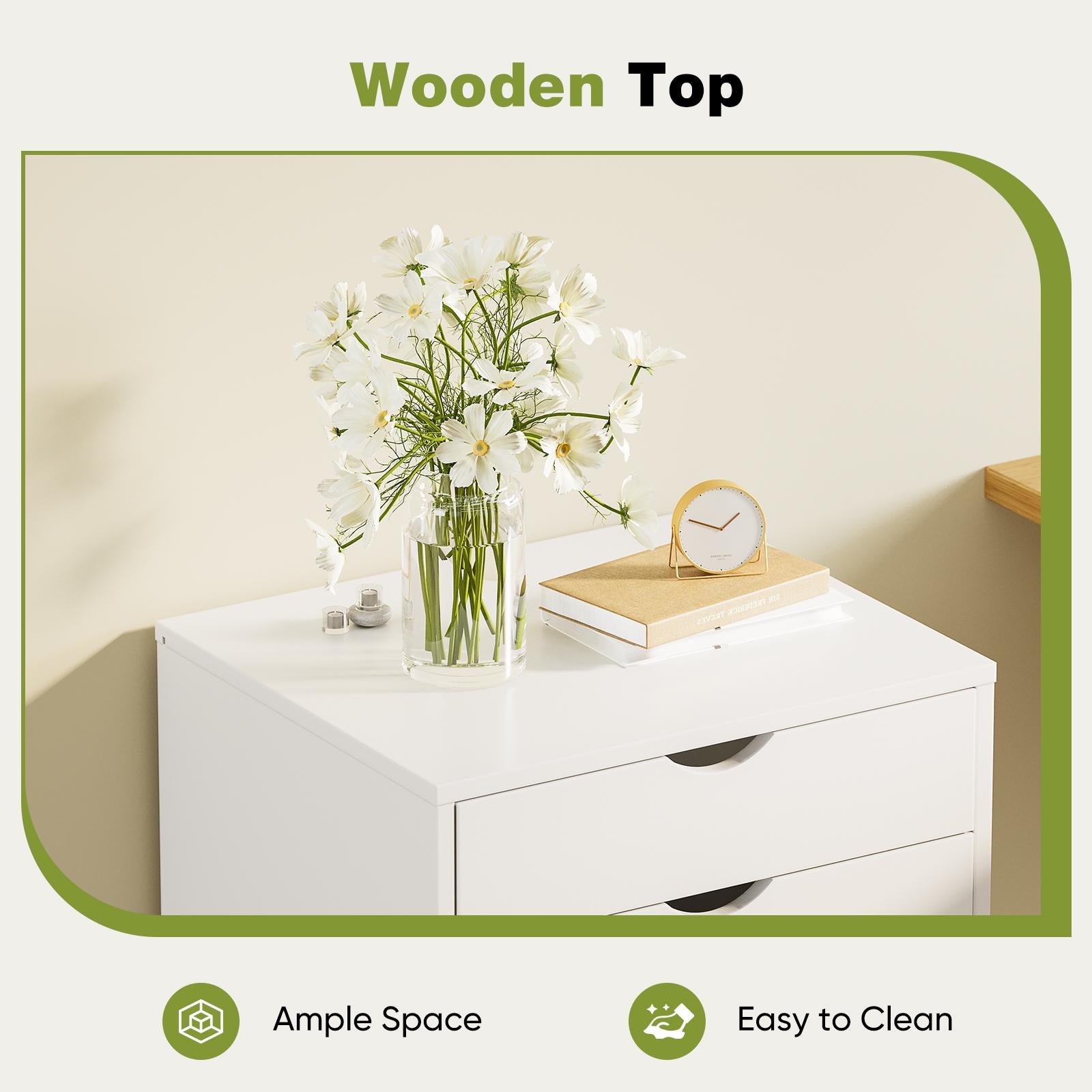 Panana 5/7 Drawer Chest, Wooden Tall Dresser Storage Dresser Cabinet With Wheels