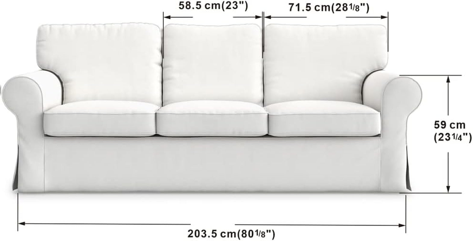 IKEA Ektorp 3 Seat Sofa Slipcover White Replacement