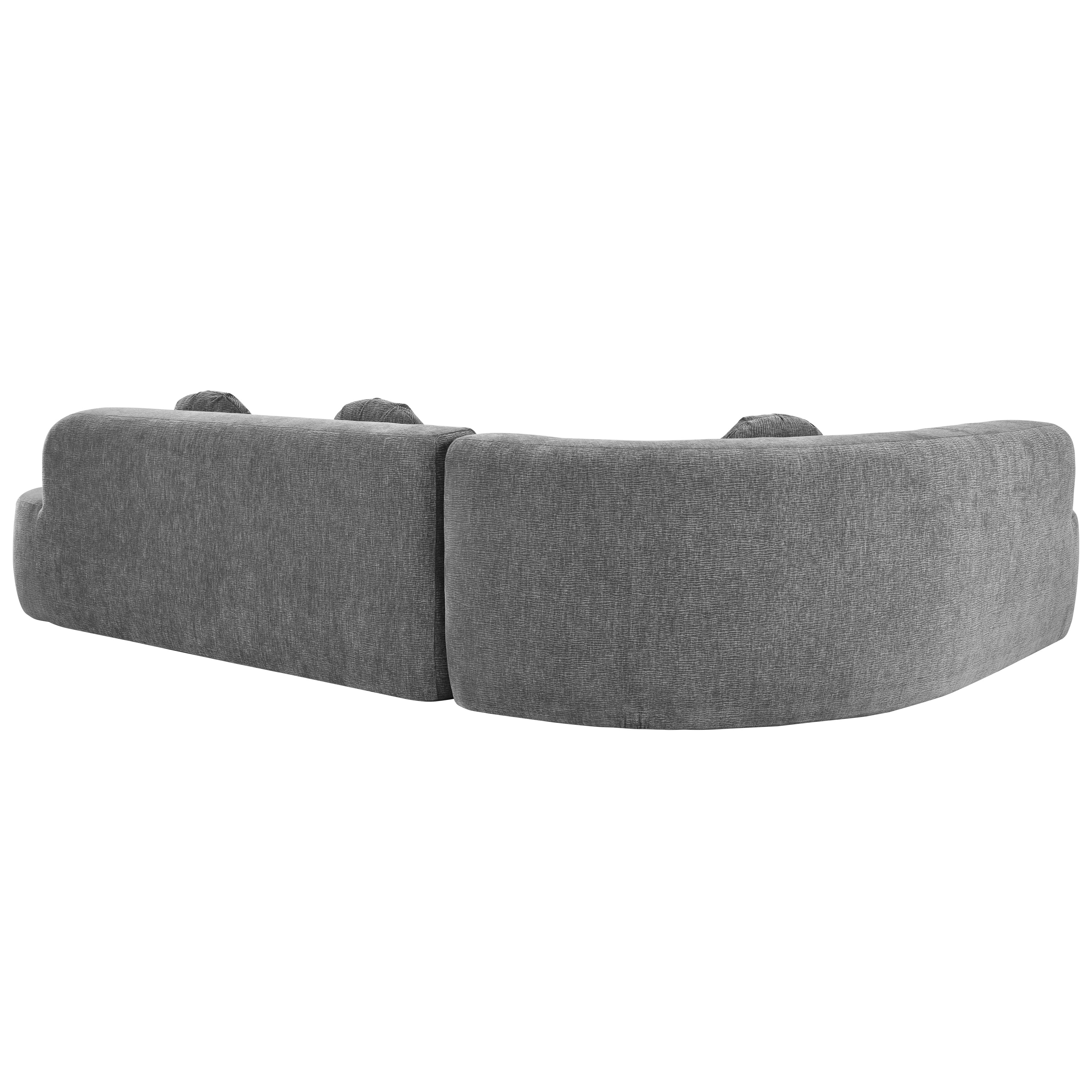 Sofa Sectional Modern Curved Design Soft Fabric Upholstery Roomy 122 Inch Length